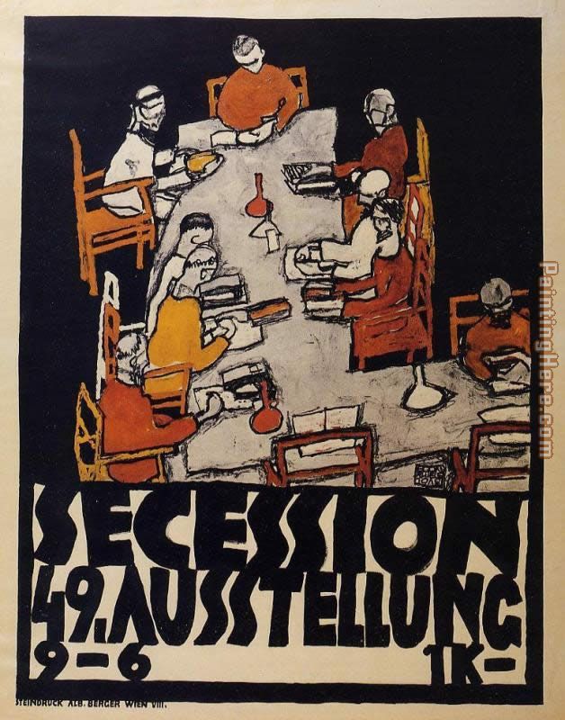 Forty Ninth Secession Exhibition Poster painting - Egon Schiele Forty Ninth Secession Exhibition Poster art painting